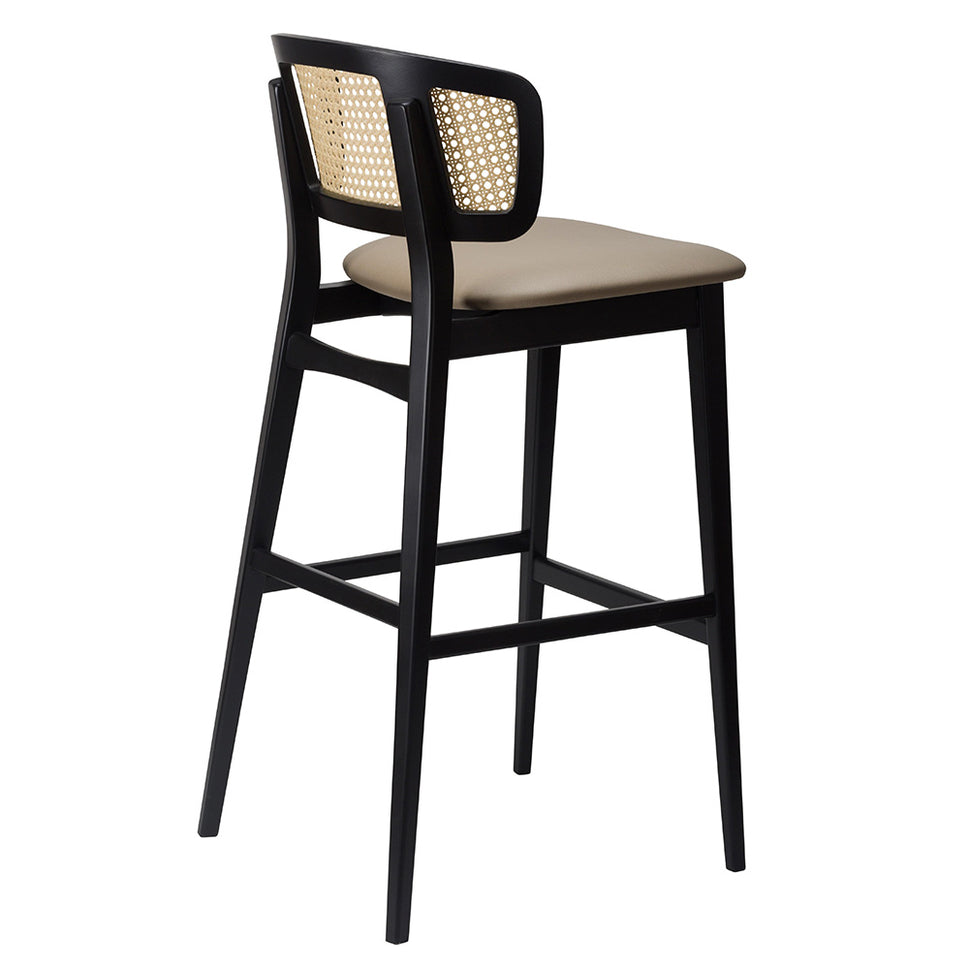 Sophia Rattan Effect Upholstered Bar Stool