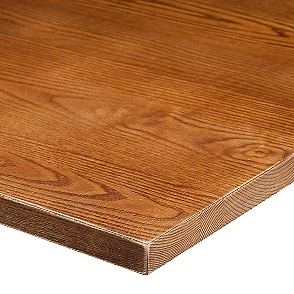 Worn Effect Solid Wood Table Top - Light Walnut - 50mm