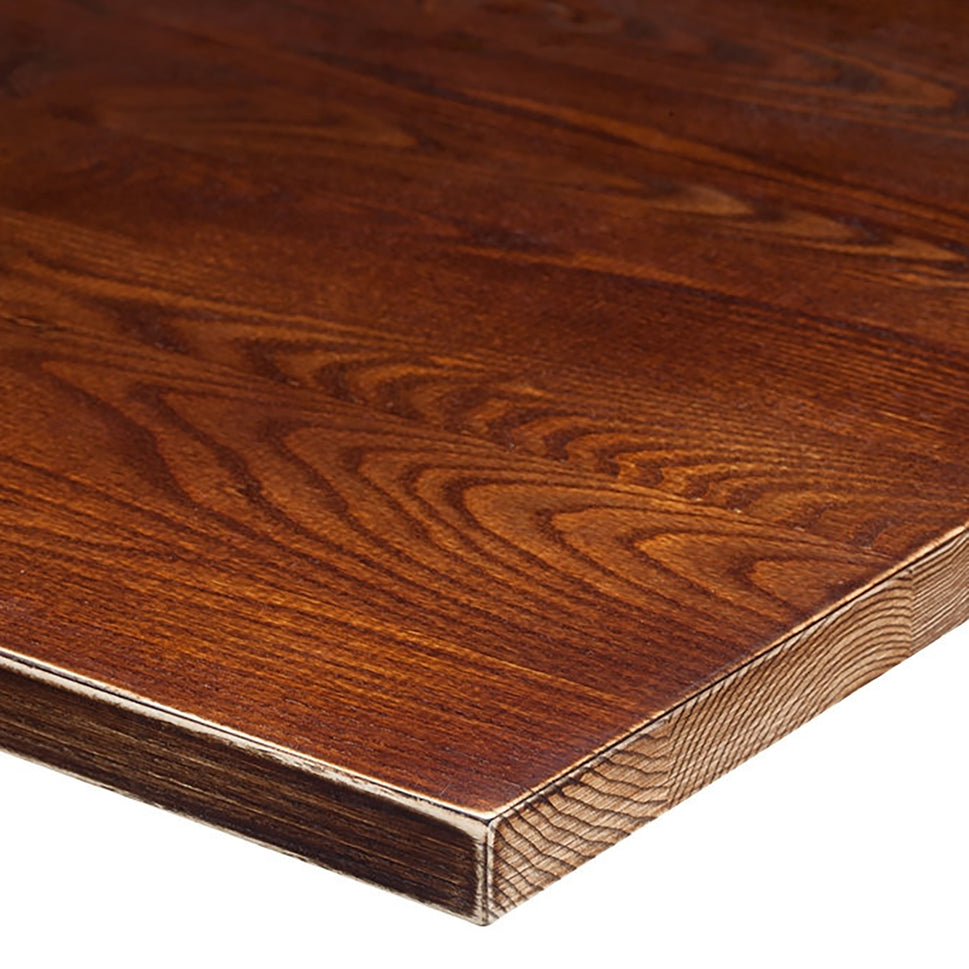 Worn Effect Solid Wood Table Top - Walnut - 34mm