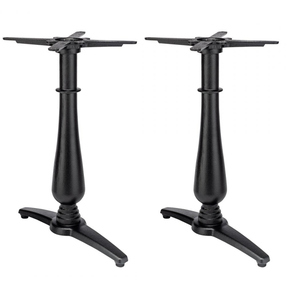 Manor Twin Leg Pedestal Candelabra Black Cast Iron Table Base - Powdercoated
