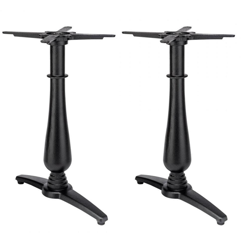 Manor Twin Leg Pedestal Candelabra Black Cast Iron Table Base - Powdercoated