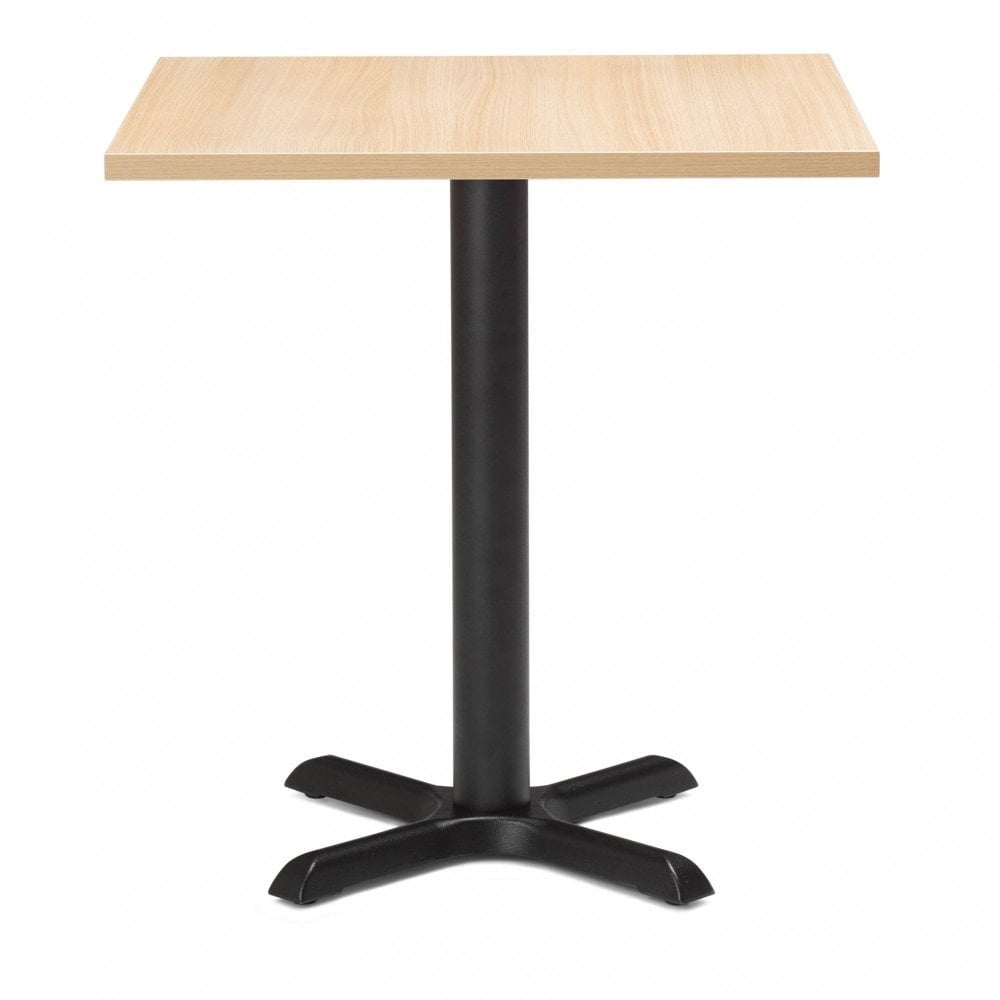 Zonda Metal Base Pedestal Square Table with Wood Top 600x600mm