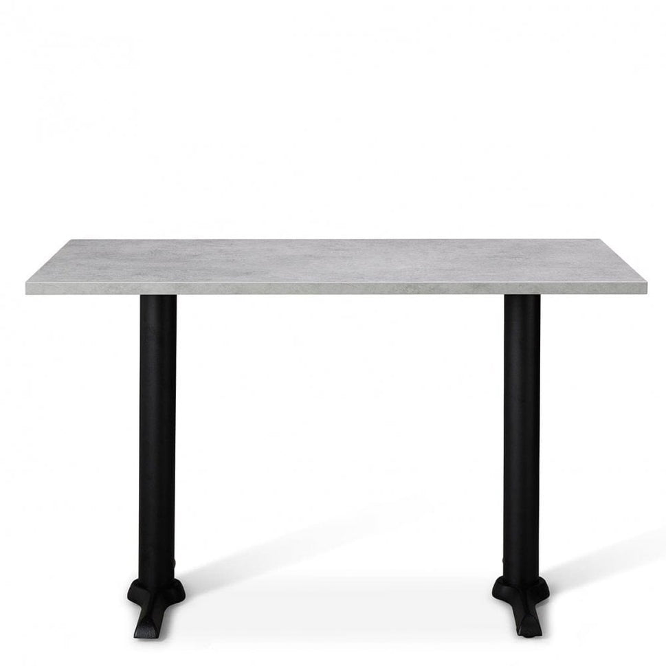 Zonda Metal Base Pedestal Rectangle Table with Wood Top 1200x700mm