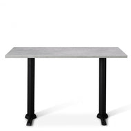 Zonda Metal Base Pedestal Rectangle Table with Wood Top 1200x700mm