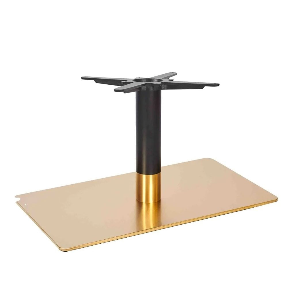 Zeus Brass Black Table Base - Rectangle Single Pedestal