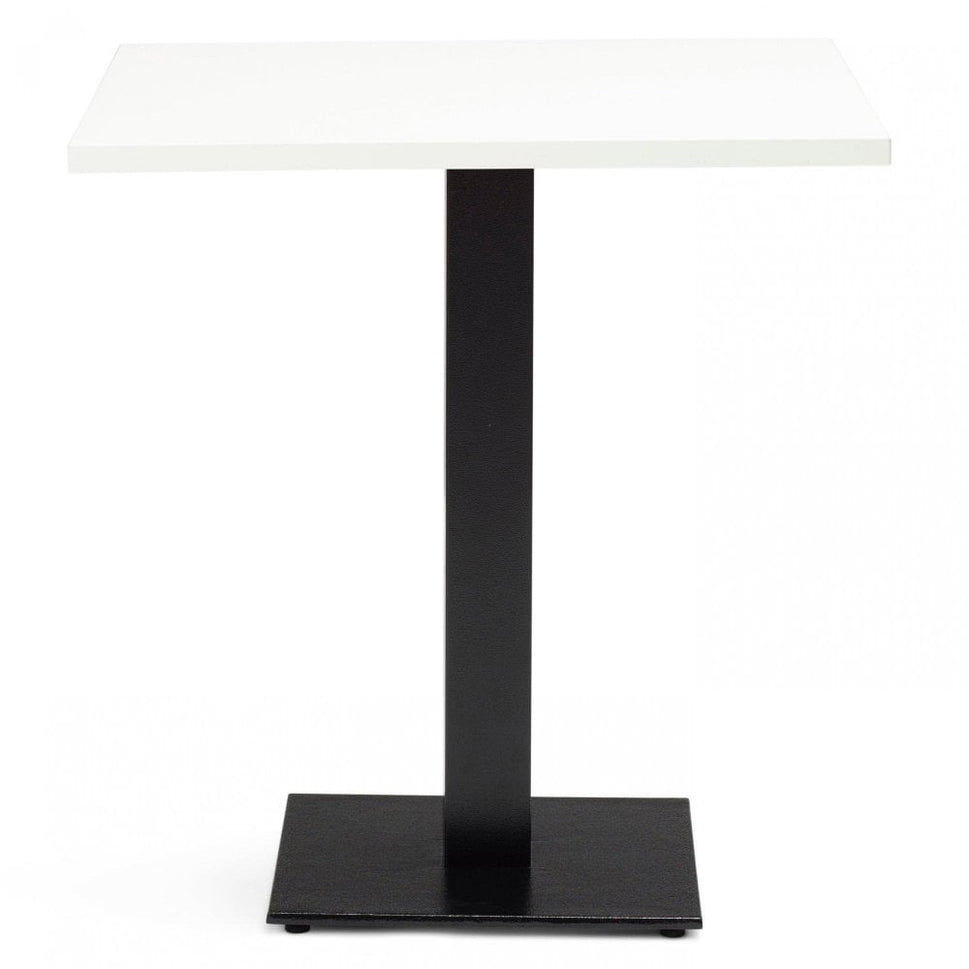 Bertone Metal Base Pedestal Square Table with Wood Top 700x700mm