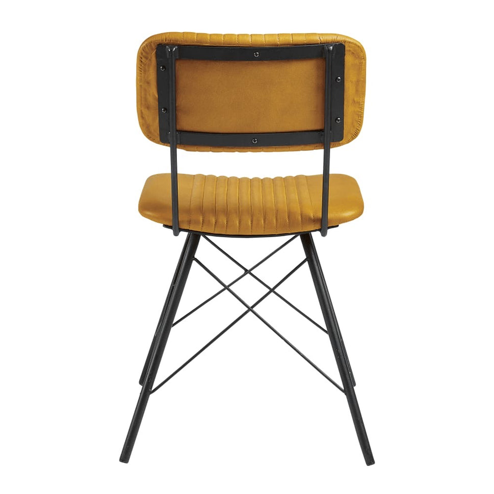 Duke Industrial Leather Side Chair