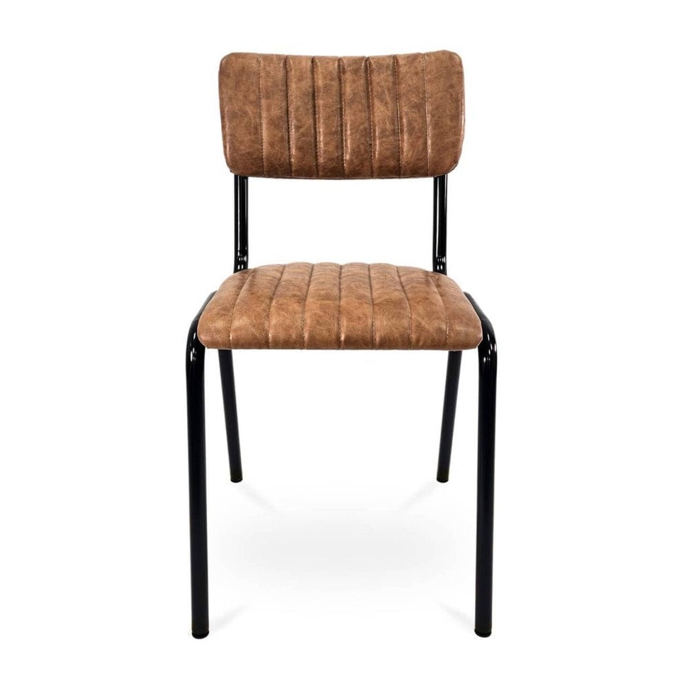 Derby Industrial Side Chair - Faux Leather