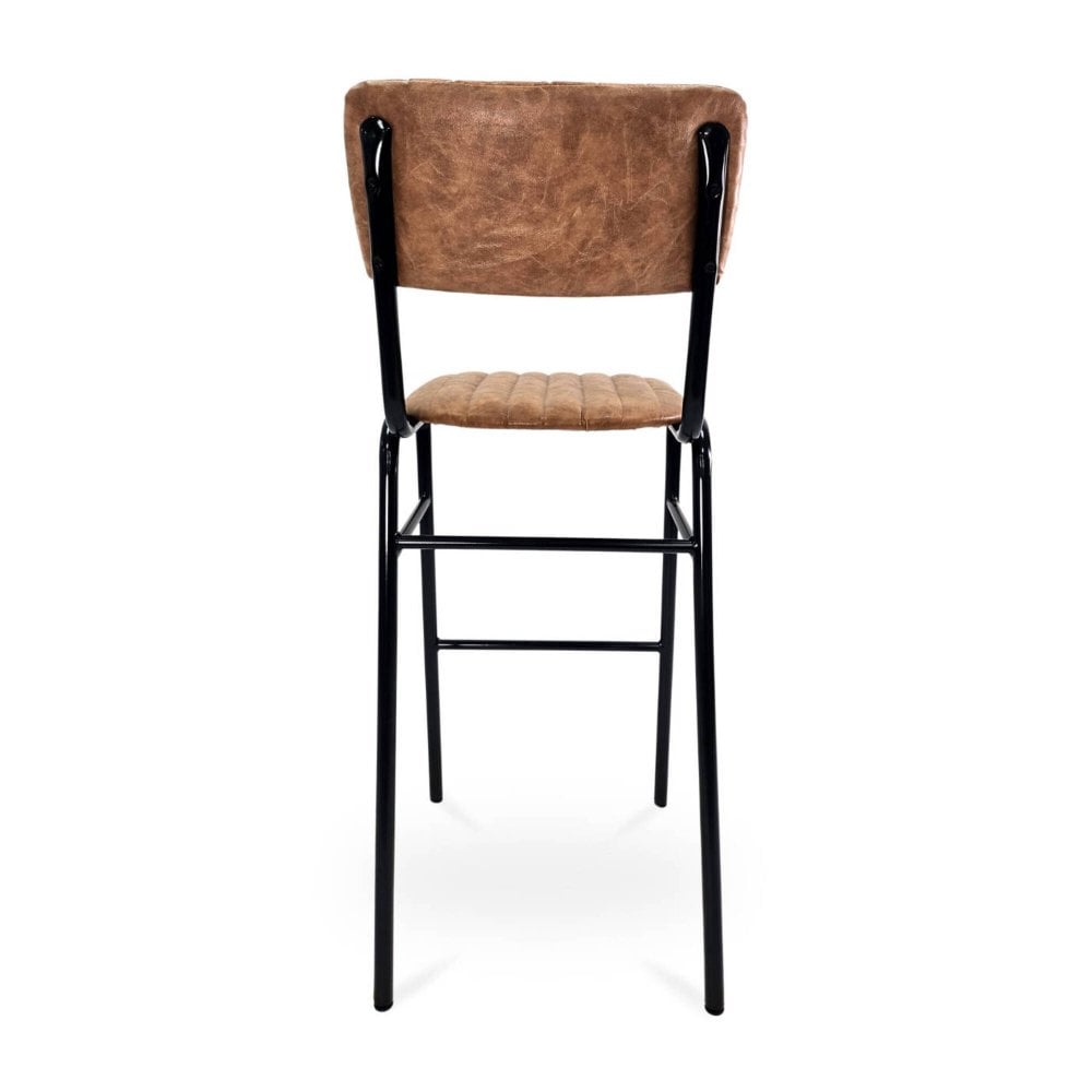 Derby Industrial Bar Stool - Faux Leather
