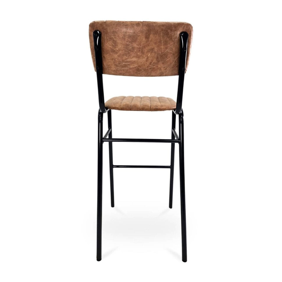 Derby Industrial Bar Stool - Faux Leather
