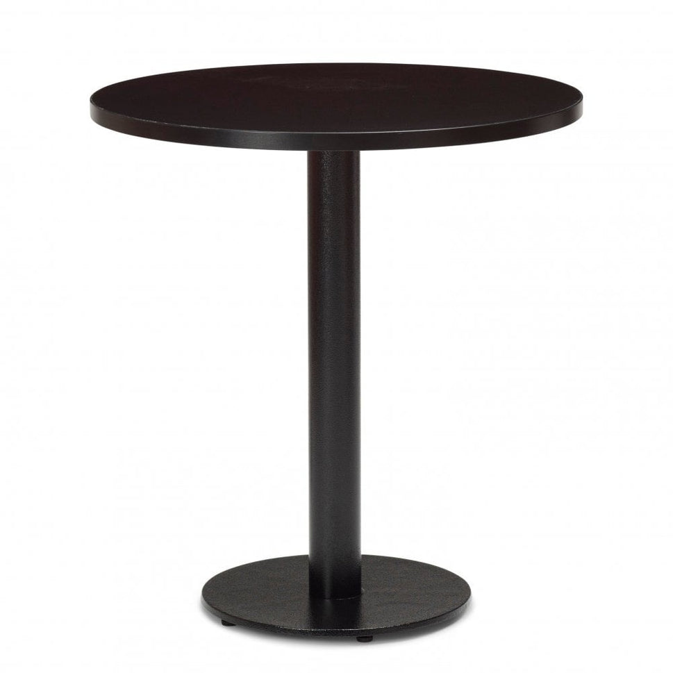 Bertone Metal Base Pedestal Round Table with Wood Top 700mm