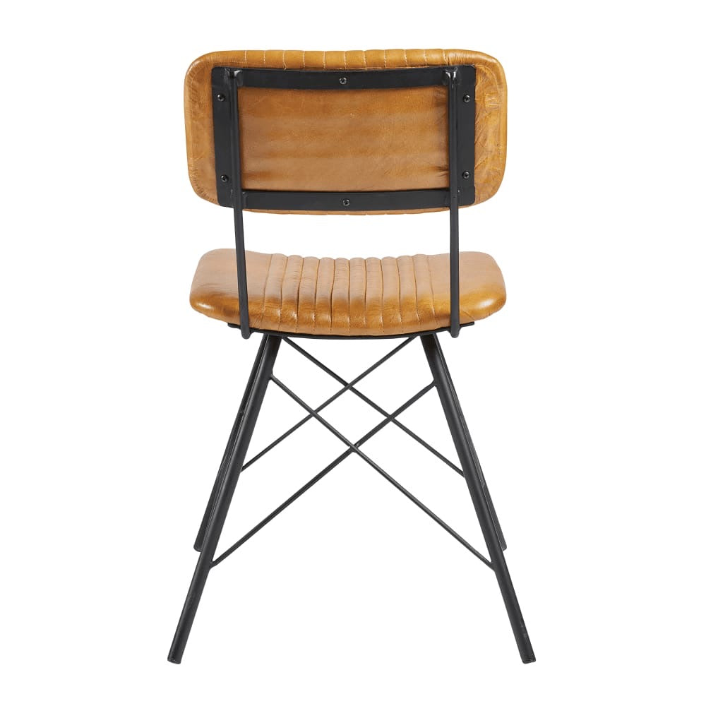 Duke Industrial Leather Side Chair