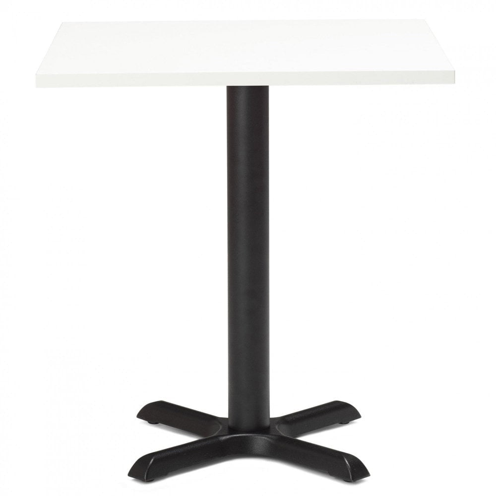 Zonda Metal Base Pedestal Square Table with Wood Top 700x700mm