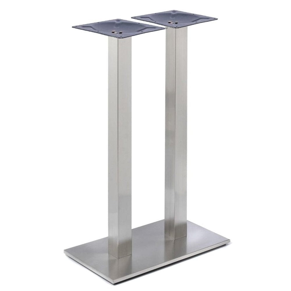 Danilo Stainless Steel Rectangle Twin Pedestal Table Base