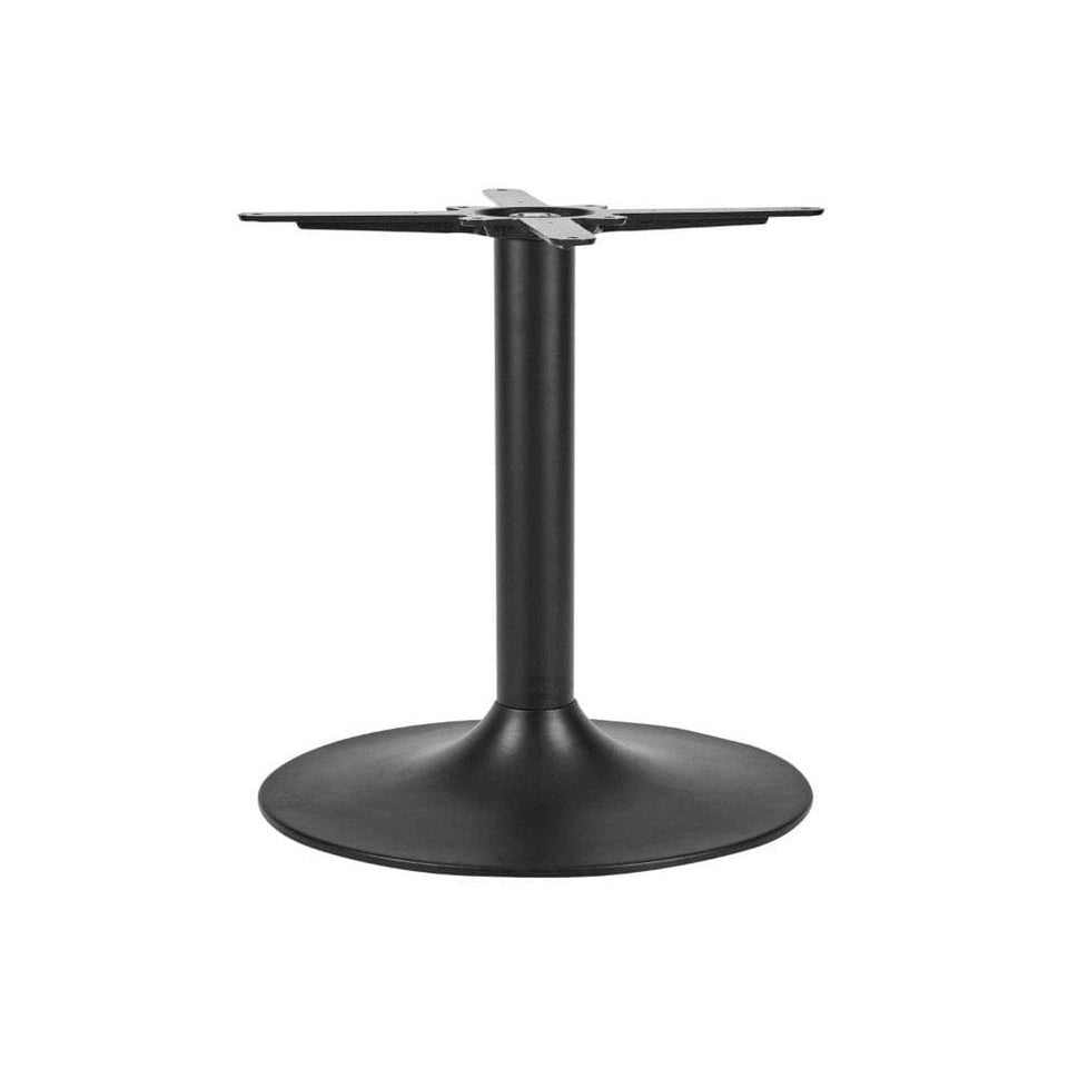 Trumpet Black Medium Round Stainless Steel Table Base