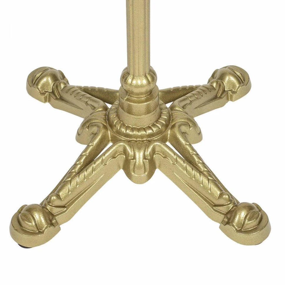 Parisian Bistro Gold Square Marble Effect Table Top with Metal Table Base - 700x700mm