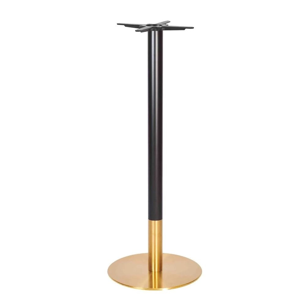 Zeus Round Brass Black Table Base - Small