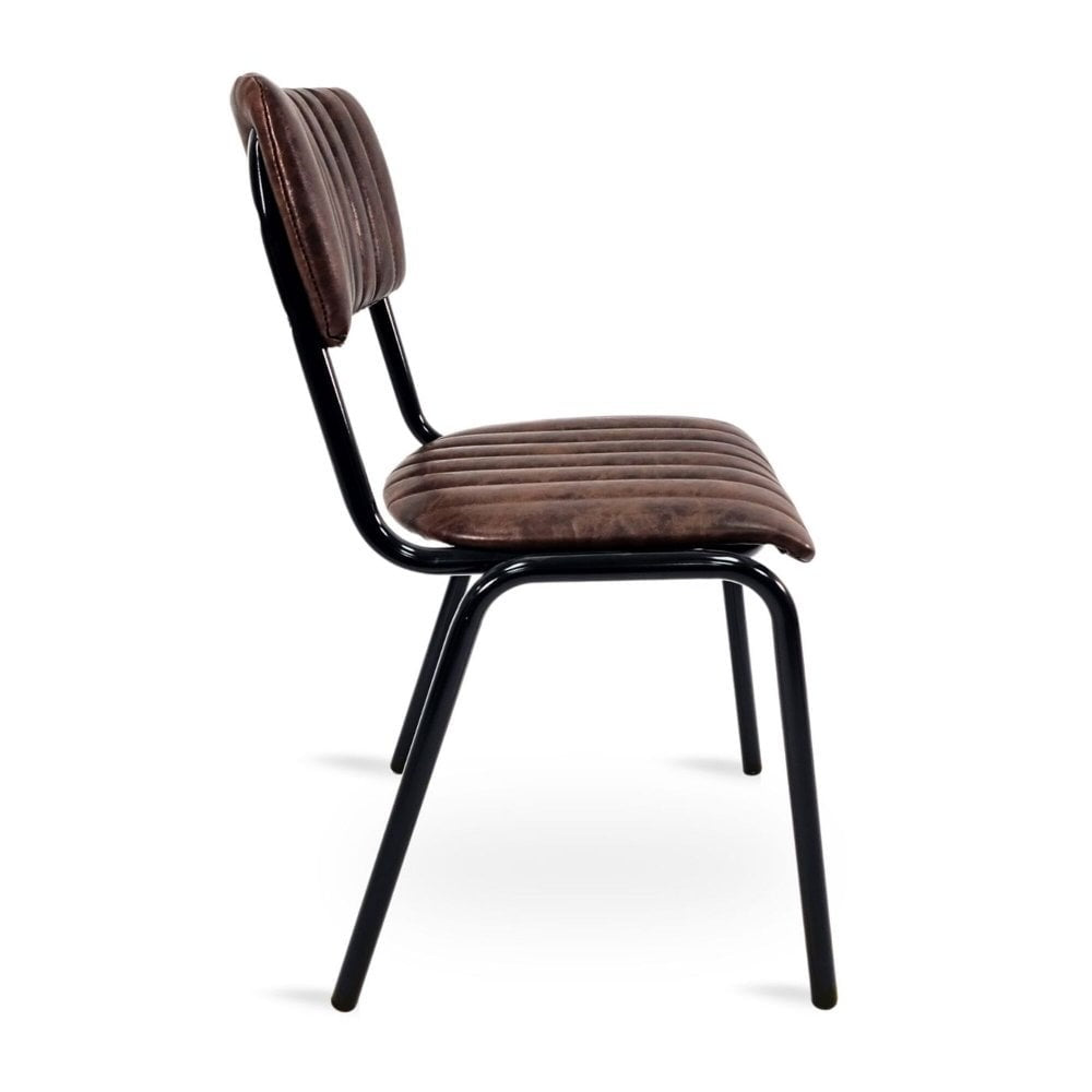 Derby Industrial Side Chair - Faux Leather