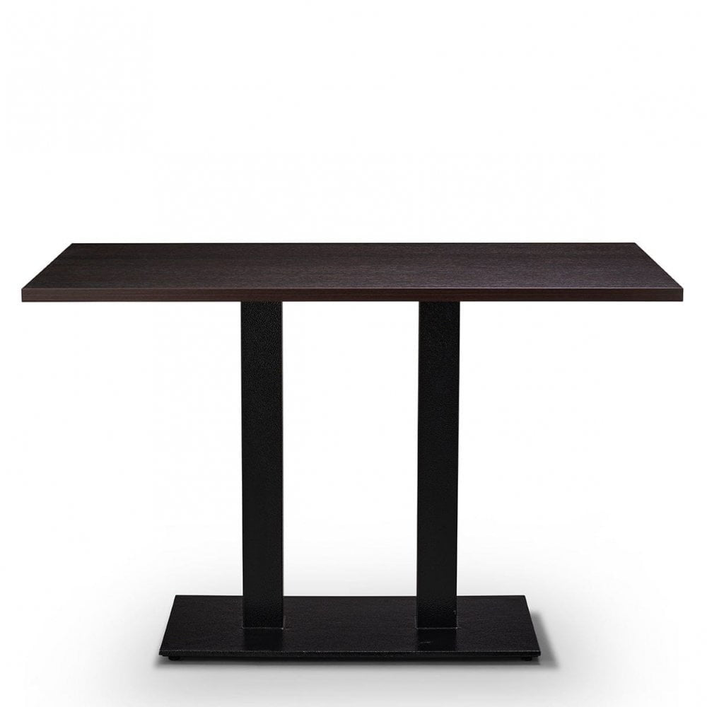 Bertone Metal Base Pedestal Rectangle Table with Wood Top 1200x700mm