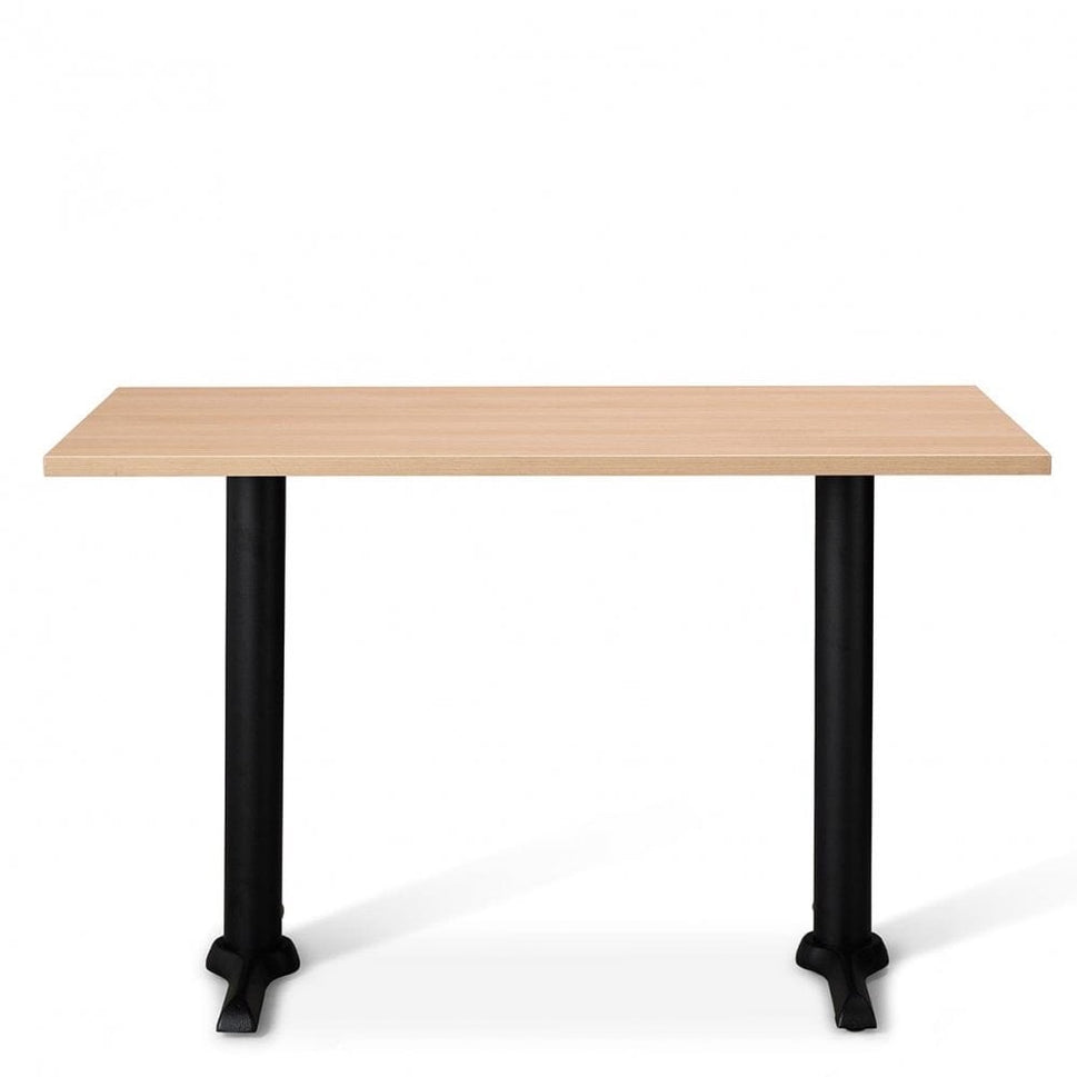 Zonda Metal Base Pedestal Rectangle Table with Wood Top 1200x700mm