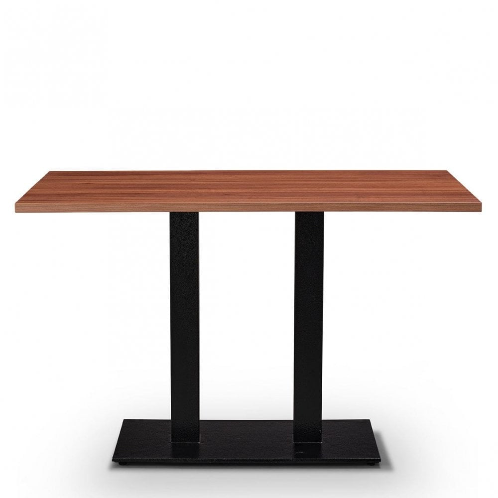 Bertone Metal Base Pedestal Rectangle Table with Wood Top 1200x700mm