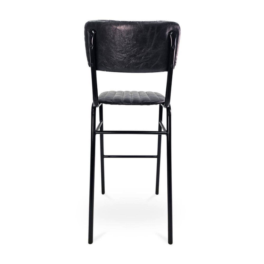 Derby Industrial Bar Stool - Faux Leather