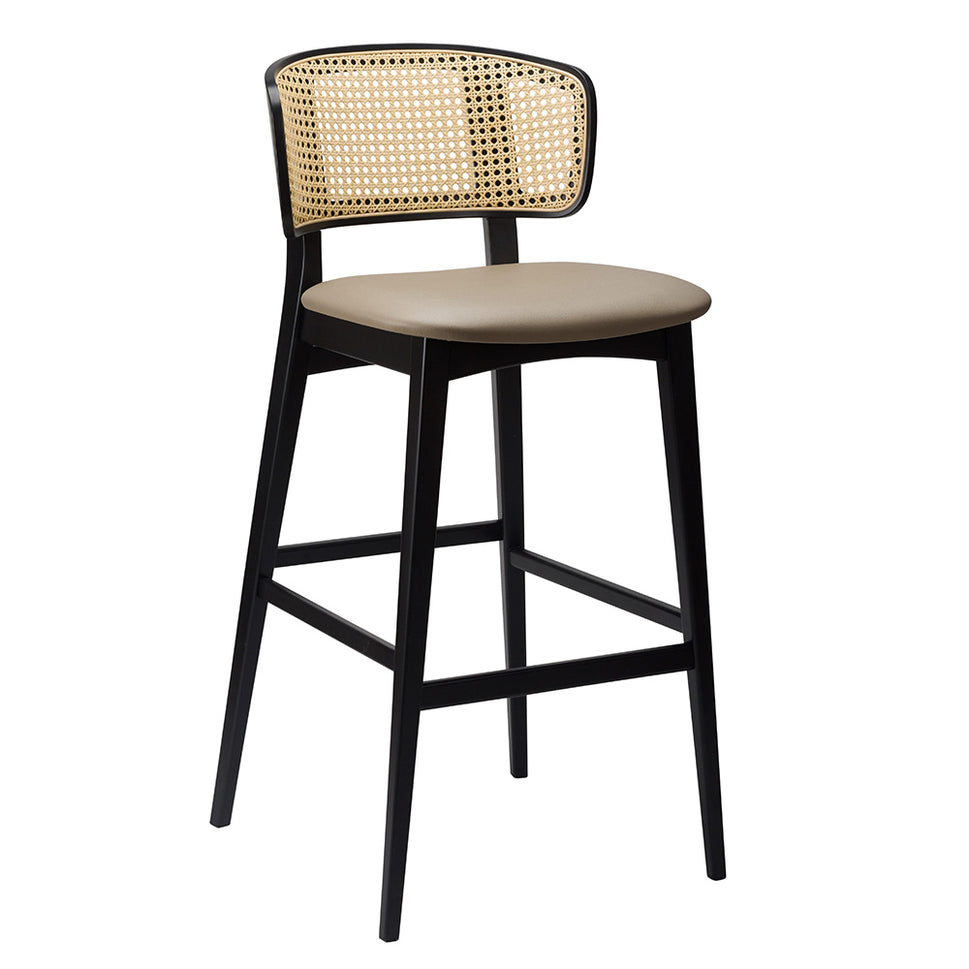 Sophia Rattan Effect Upholstered Bar Stool