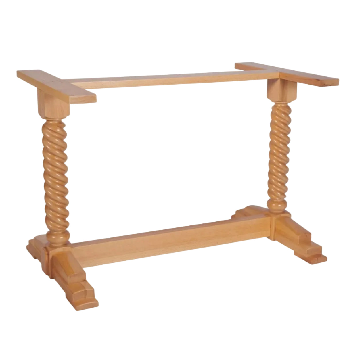 Twist Twin Pedestal Solid Wood Table Base