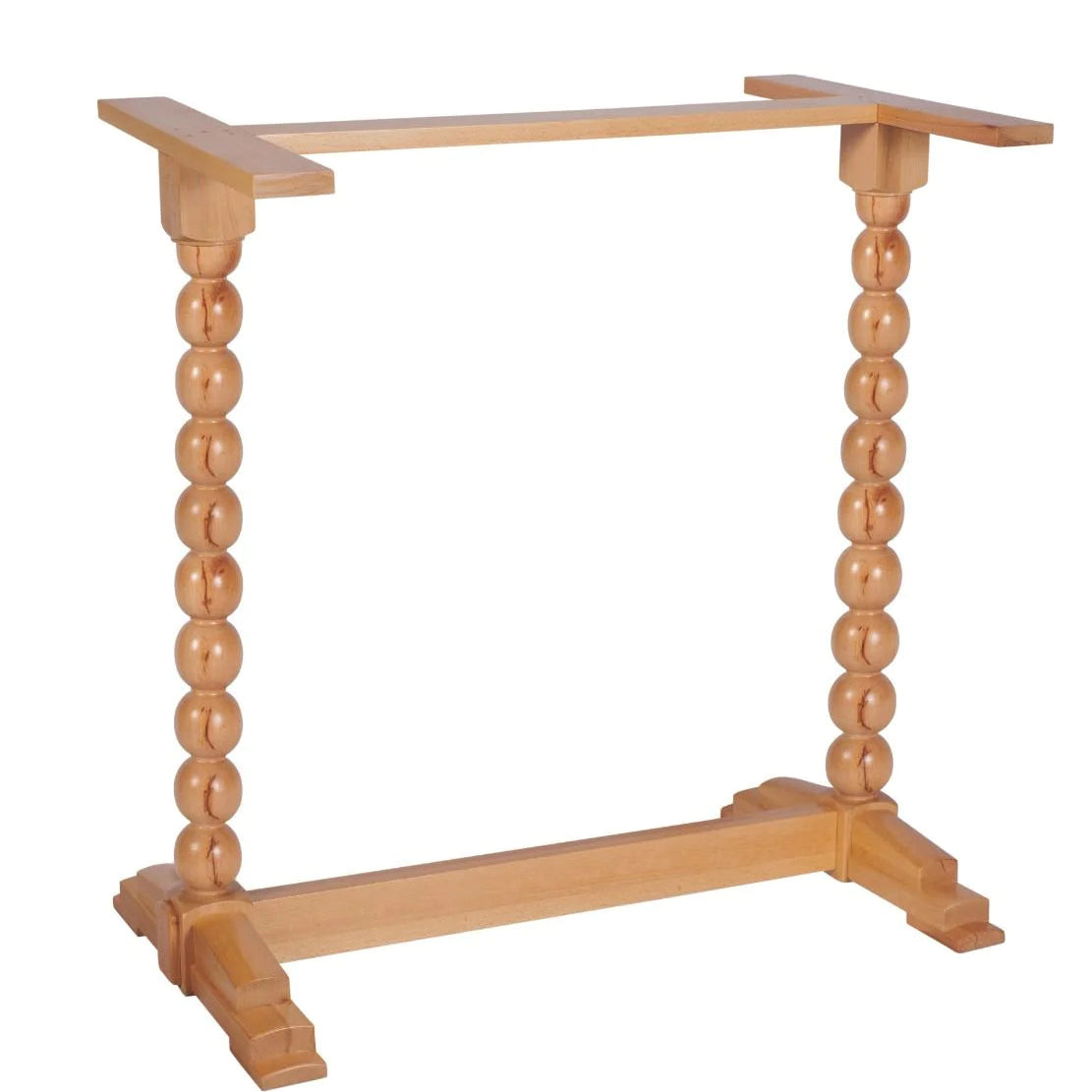 Sphere Twin Pedestal Solid Wood Table Base