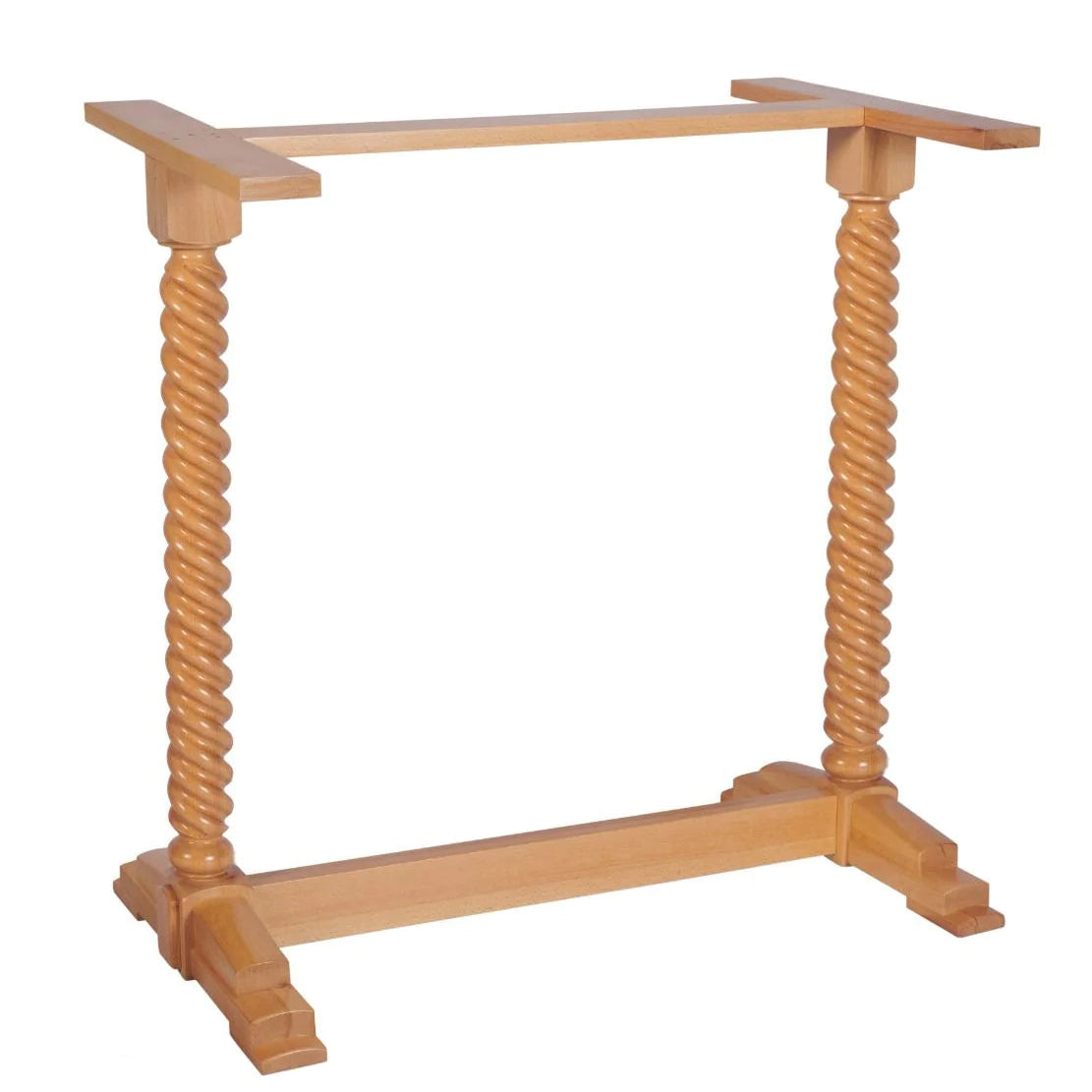 Twist Twin Pedestal Solid Wood Table Base