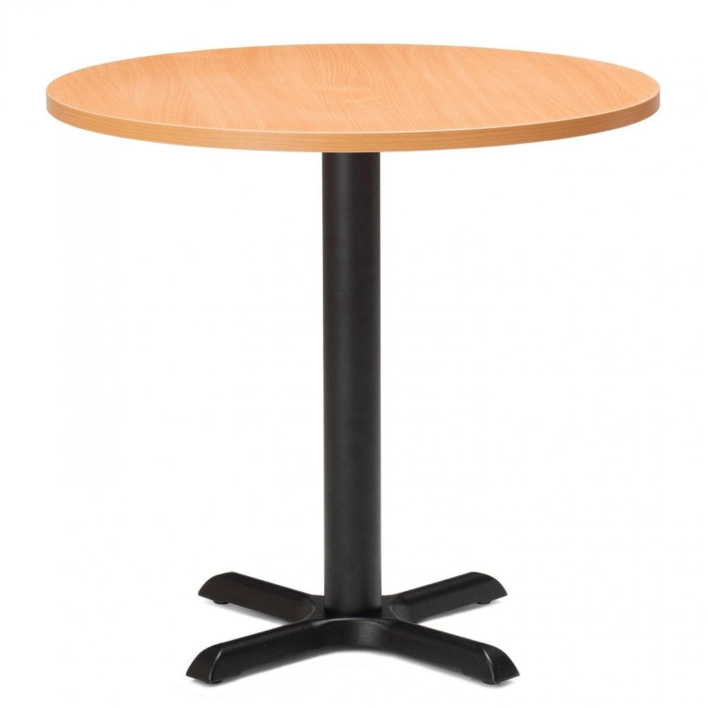 Zonda Metal Base Pedestal Round Table with Wood Top 600mm