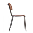 Switch The Apollo Industrial Side Chair features a dark metal frame and curved wooden seat and backrest, displayed from the side against a white background. 2 image