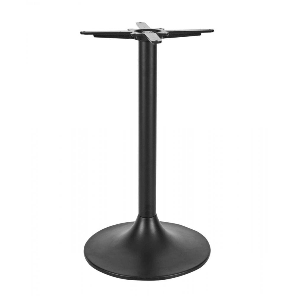 Trumpet Black Small Round Stainless Steel Table Base