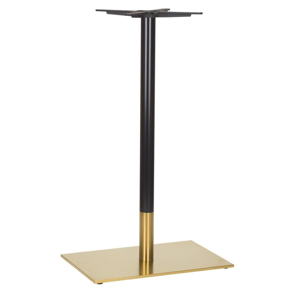 Aristotle Vintage Brass Table Base - Rectangle Single Pedestal