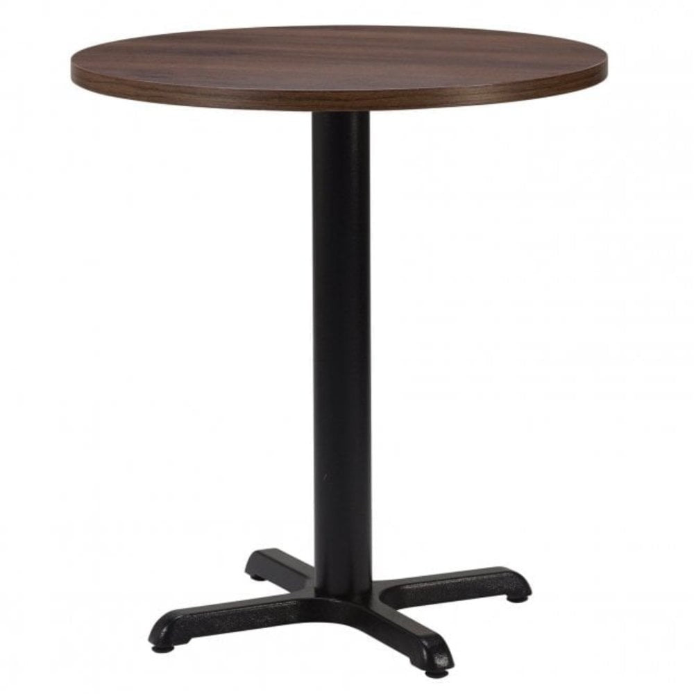Bosa Metal Base Pedestal Round Table with Wood Top 700mm