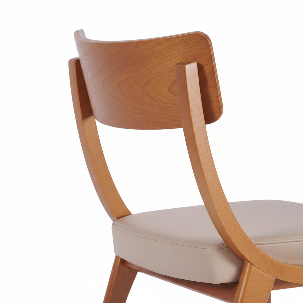 Wave Wooden Upholstered Side Chair