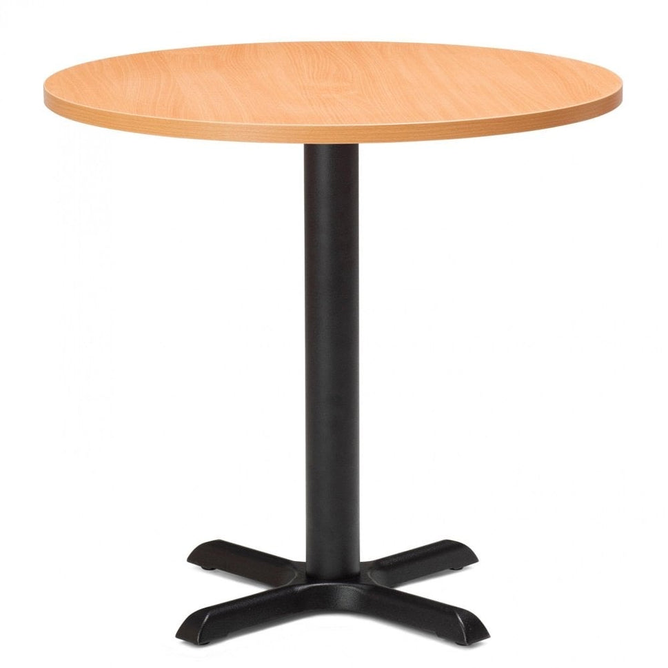 Zonda Metal Base Pedestal Round Table with Wood Top 800mm
