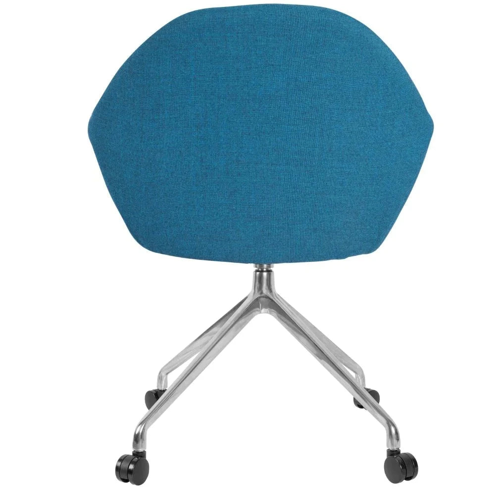 Orlando Upholstered Swivel Chair - Chrome