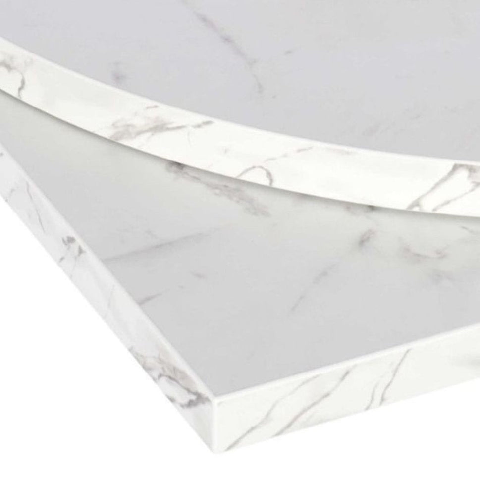 White Crystal Marble Restaurant Laminate Table Top - 25mm