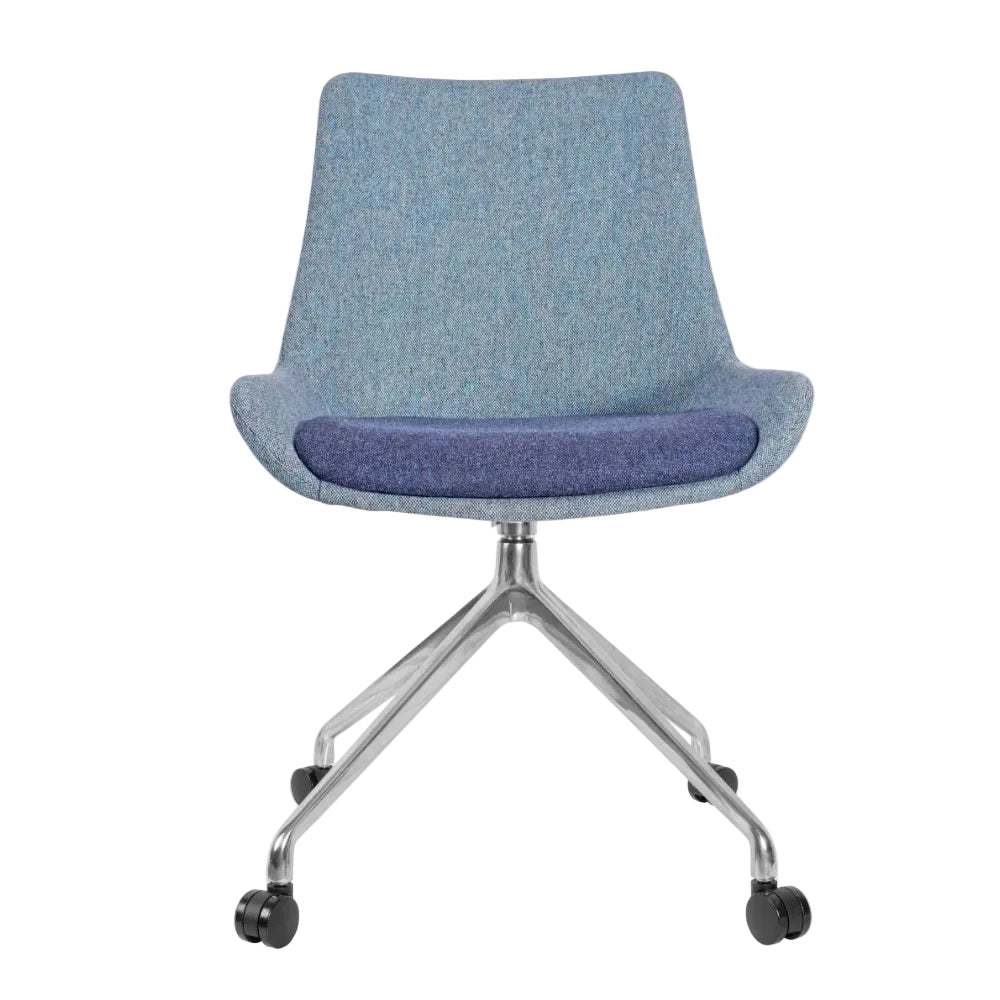 Brooklyn Upholstered Swivel Side Chair - with wheels