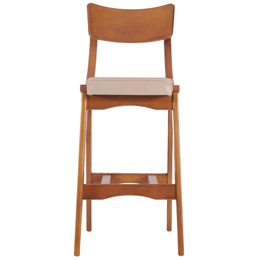 Wave Wooden Upholstered Bar Stool