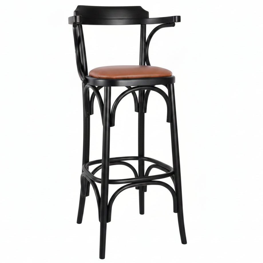 Grace Bentwood Wooden Upholstered Bar Stool