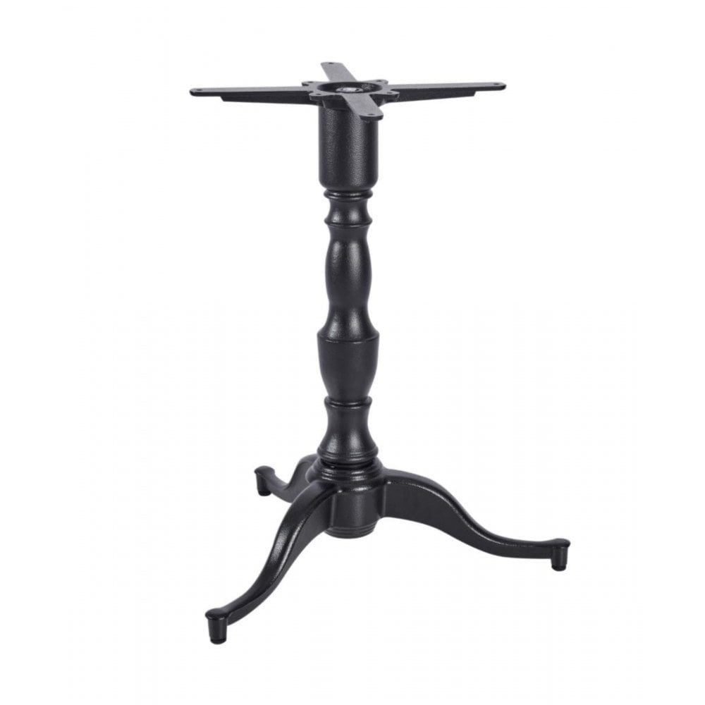 Queen Anne Ornate Three Leg Cast Iron Table Base - Powdercoated