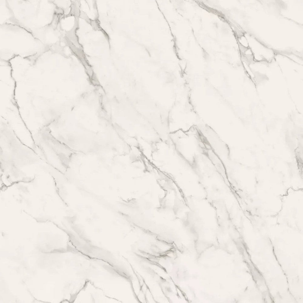 White Crystal Marble Restaurant Laminate Table Top - 25mm