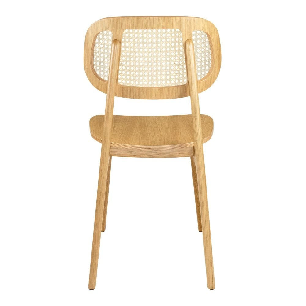 Relish Oak Rattan Upholstered Side Chair