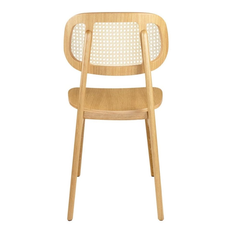 Relish Oak Rattan Upholstered Side Chair
