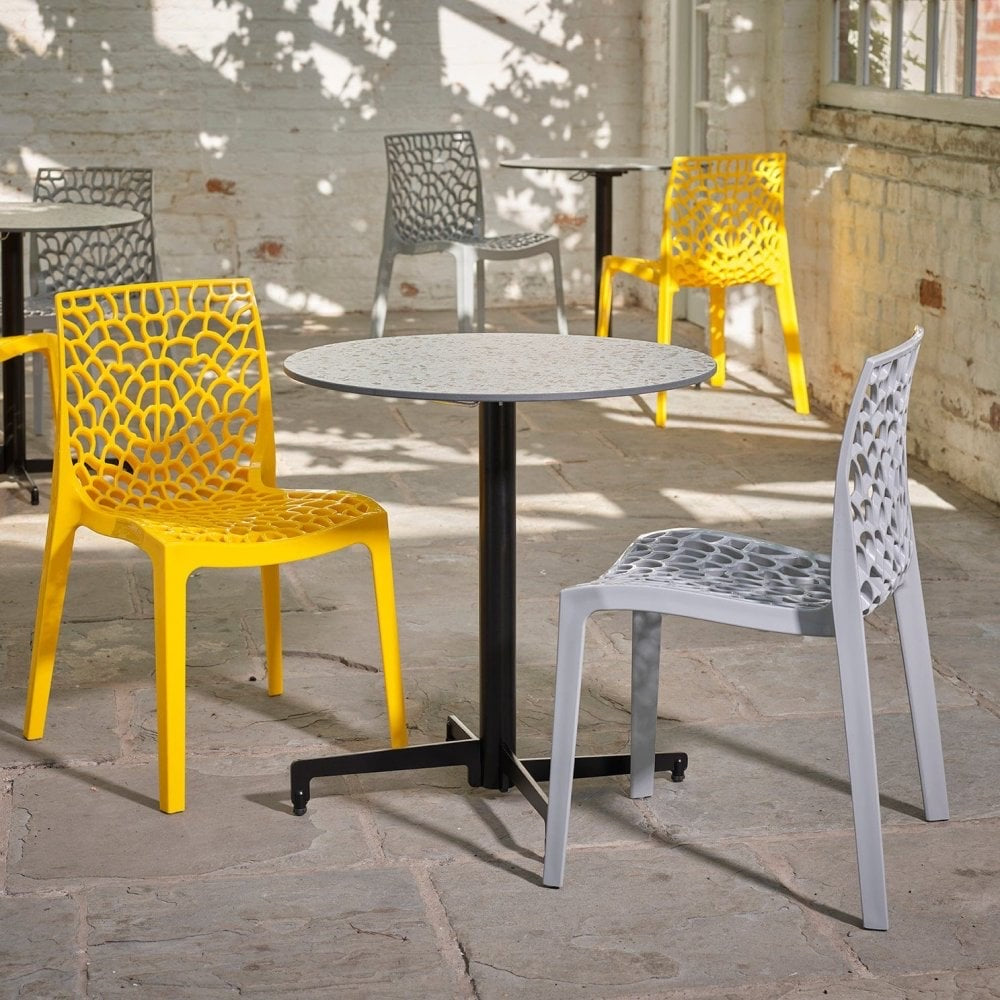 White Terrazzo Outdoor Laminate Restaurant Table Top