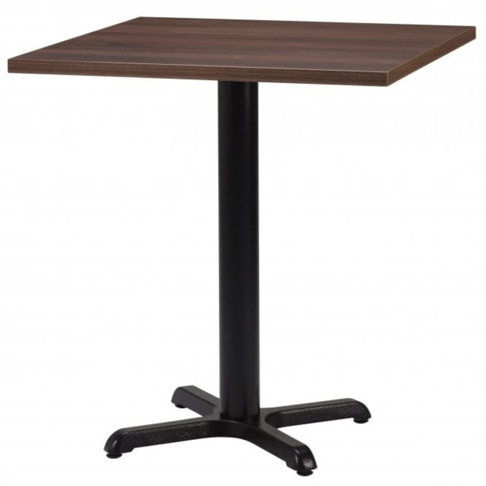 Bosa Metal Base Pedestal Square Table with Wood Top 700x700mm