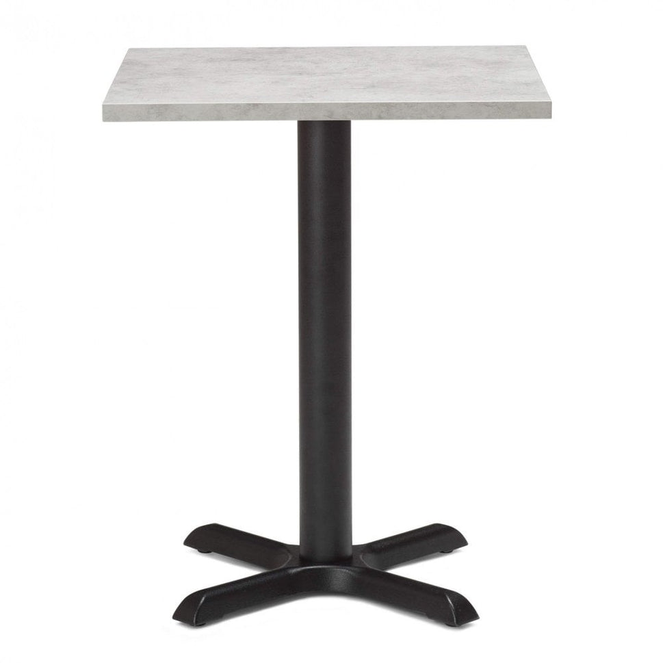 Zonda Metal Base Pedestal Square Table with Wood Top 700x700mm