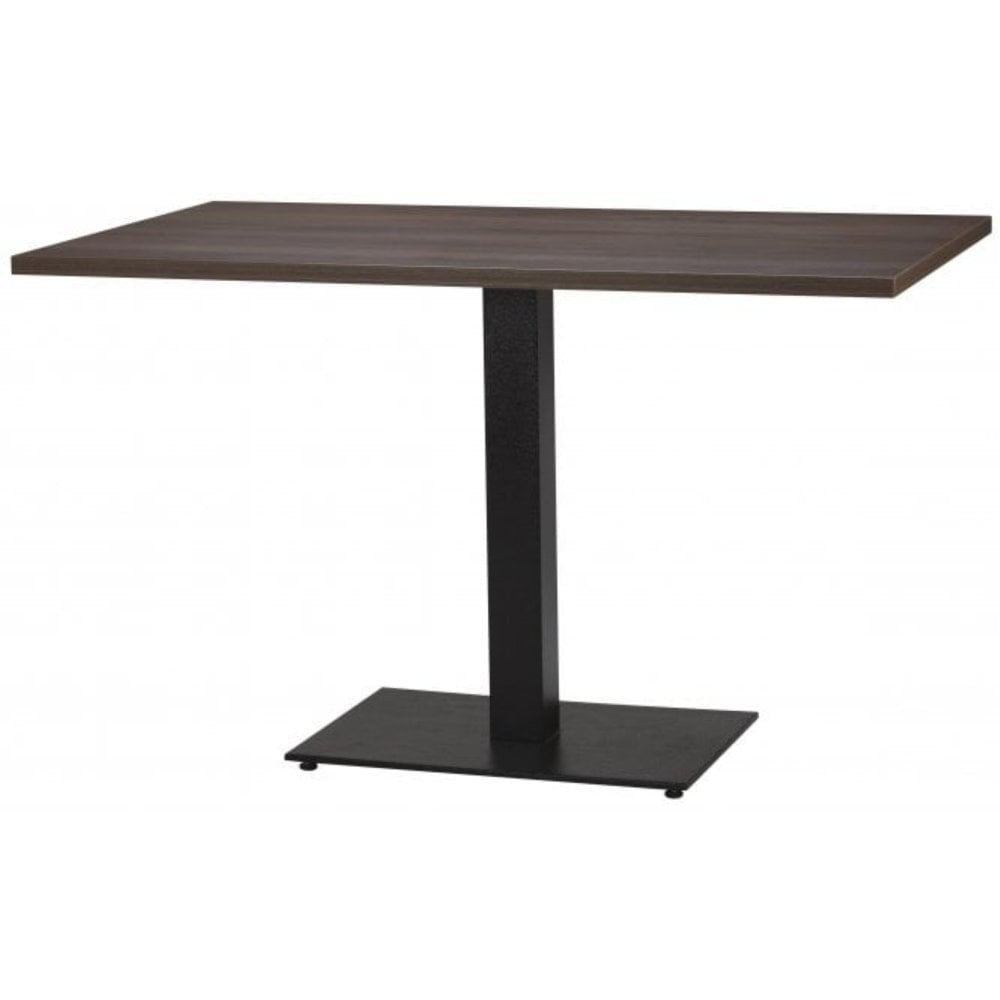 Figaro Metal Base Pedestal Rectangle Table with Wood Top 1200x700mm